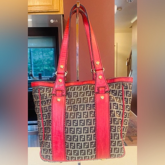 FENDI Zucchino Tote Bag, w/COA. EUC - Picture 1 of 15